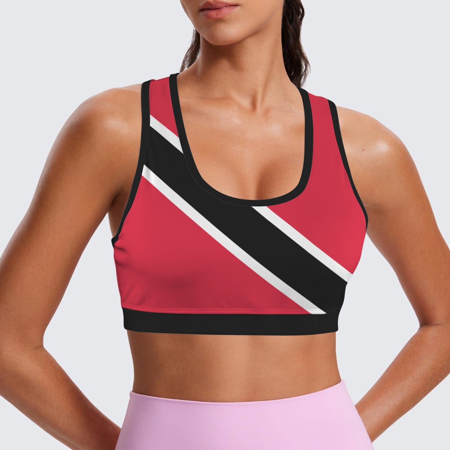 Trinidad and Tobago Flag Racerback Sports Bra