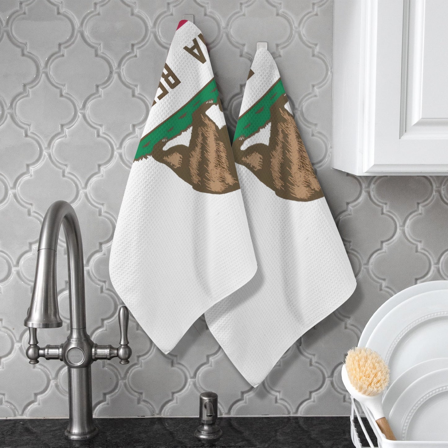 California Flag Inspired Kitchen Towel 40X60cm (Pack of 2) (Made in the USA)