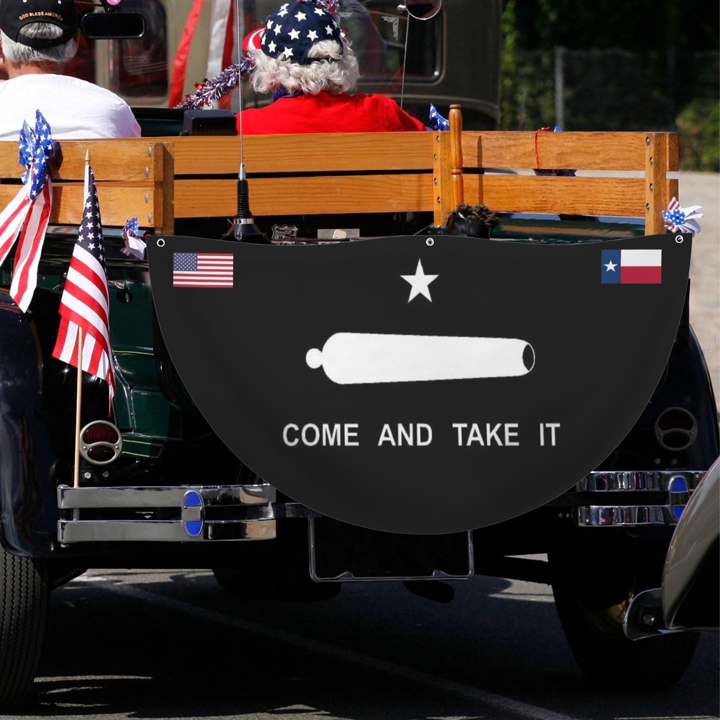 Come and Take It Flag Inspired Semi Circle Flag 72 x 36 inch | Ships from USA