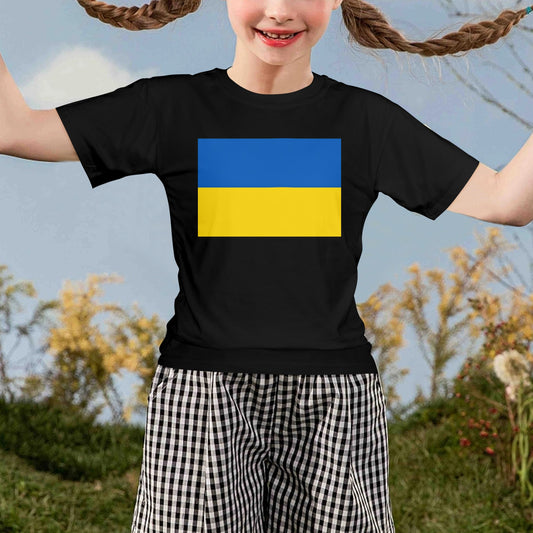 Ukraine Flag Inspired Girls T-Shirt Made in the USA