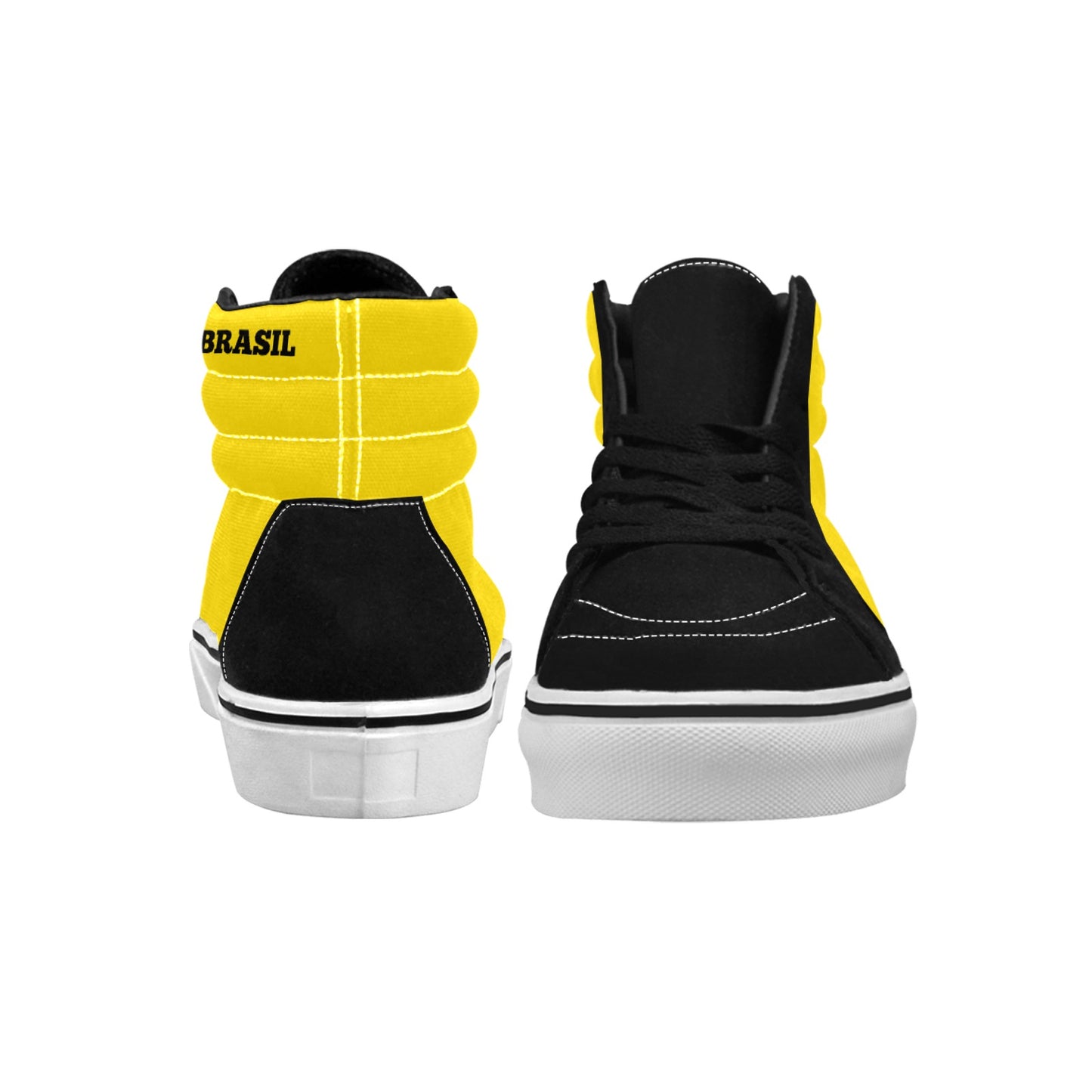 Brazil Flag Inspired Women's High Top Canvas Shoes
