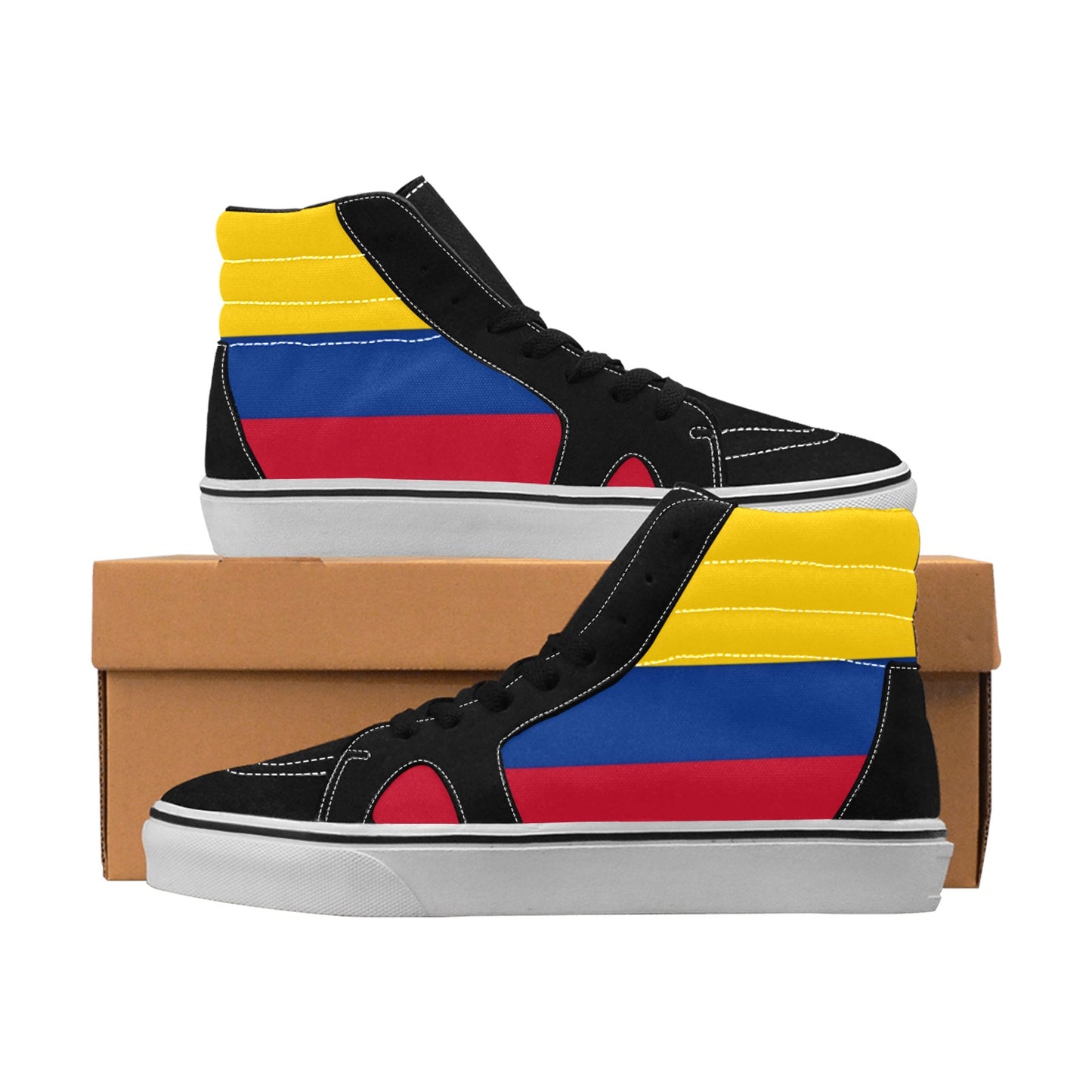 Colombia Flag Inspired Women's High Top Canvas Shoes