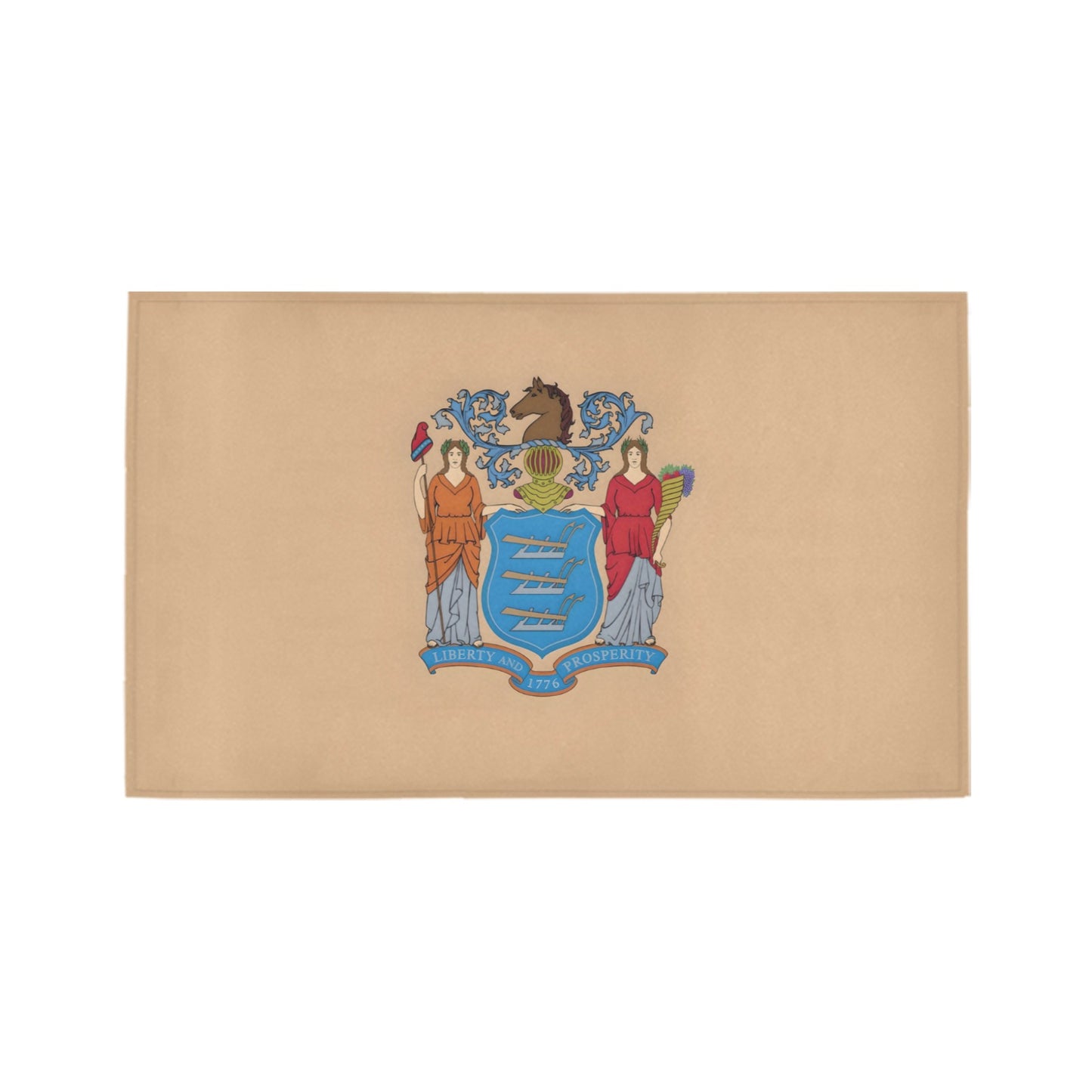 New Jersey Flag Inspired Doormat 30" x 18" (Sponge Material)