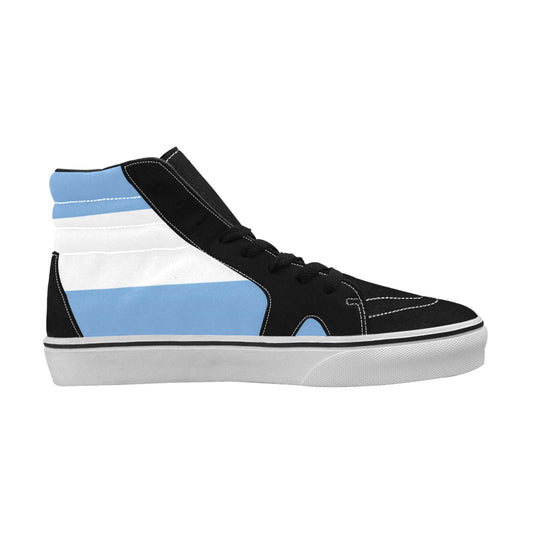 Argentina Flag Inspired Women's High Top Canvas Shoes