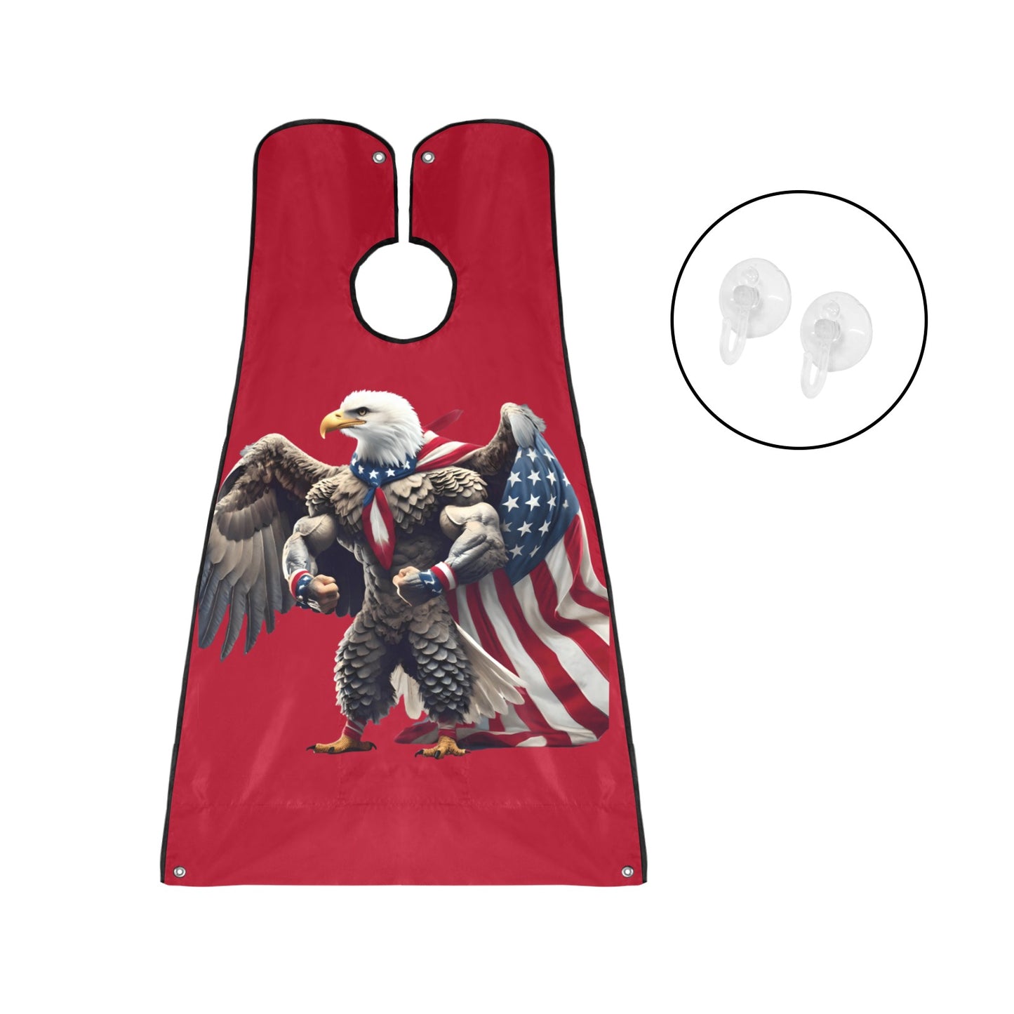 USA/American Flag Inspired Bald Eagle American Flag With Cape Beard Bib Apron for Men Shaving & Trimming