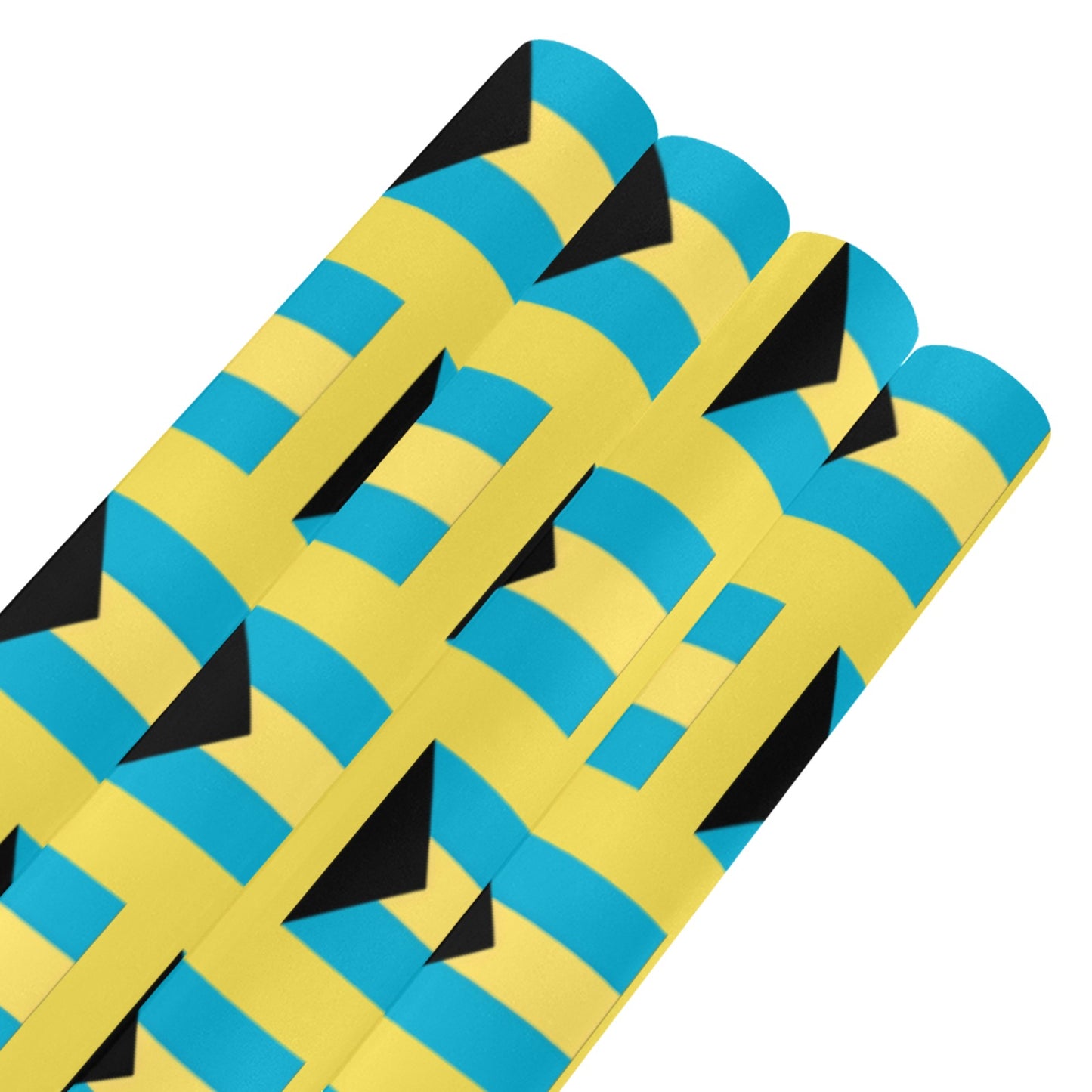 Bahamas Flag Inspired Custom Gift Wrapping Paper 58"x 22.5" (4 Rolls)