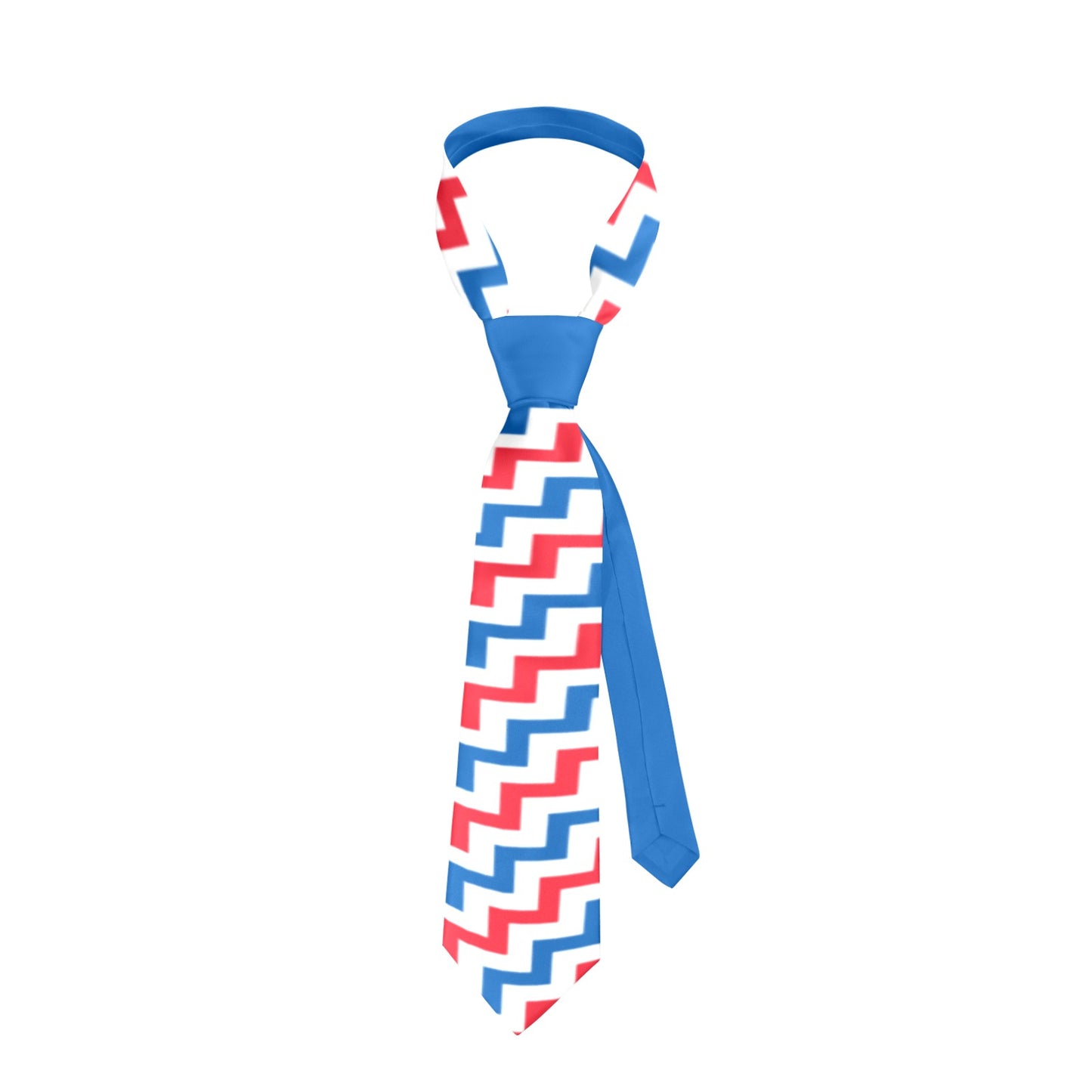 USA/American Flag Inspired Stair Pattern Classic Necktie (Two Sides)