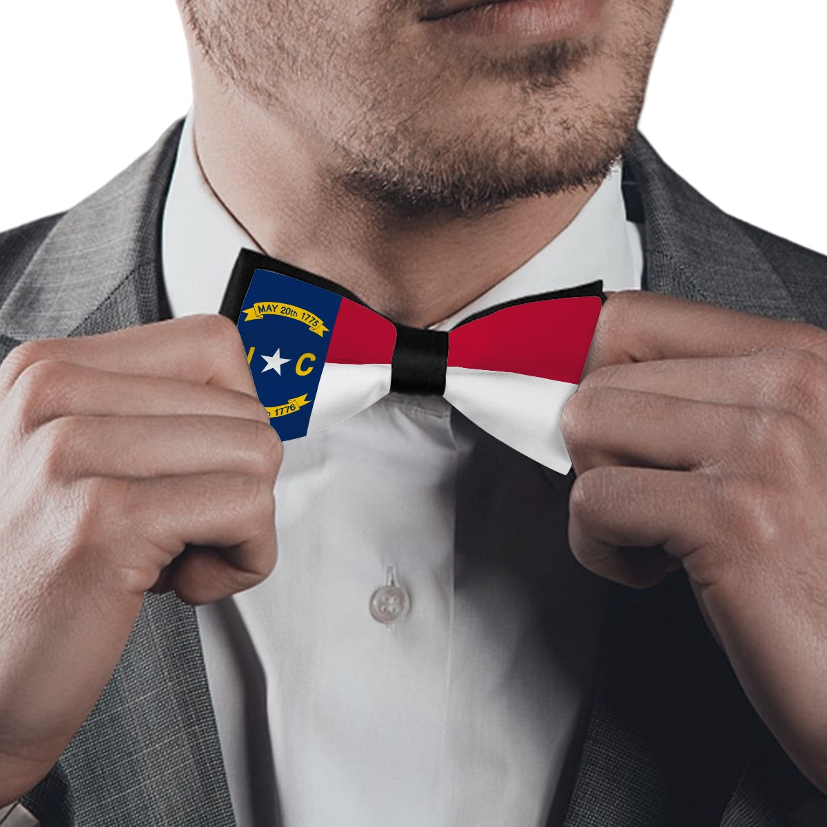 North Carolina Flag Inspired Bow Tie – Look Refined, Be State-Aligned