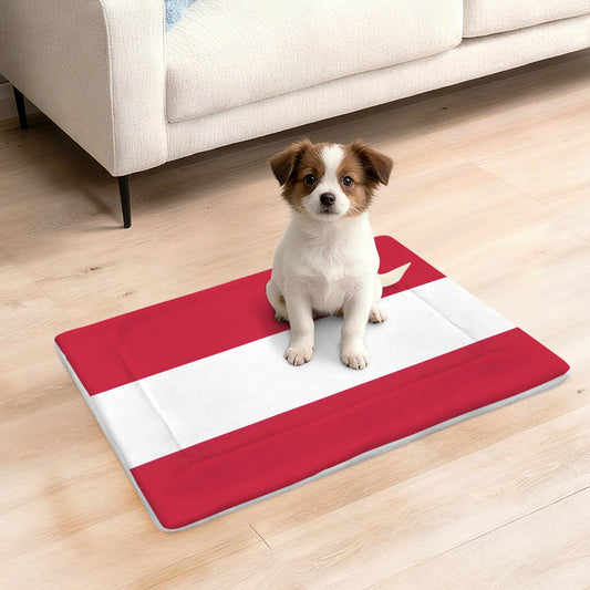 Austria Flag Inspired Pet Mat 25x18inch (Made in the USA)