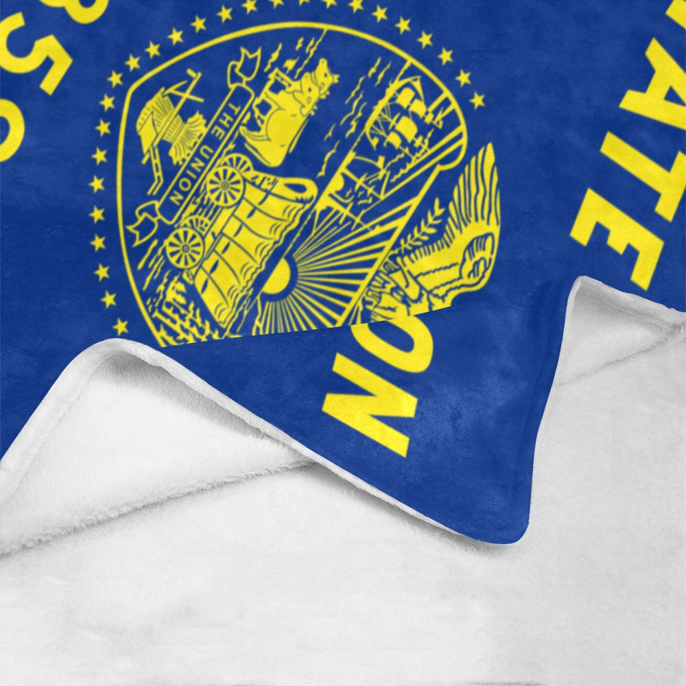 Luv My Flag blanket featuring Oregon's blue and gold emblem.