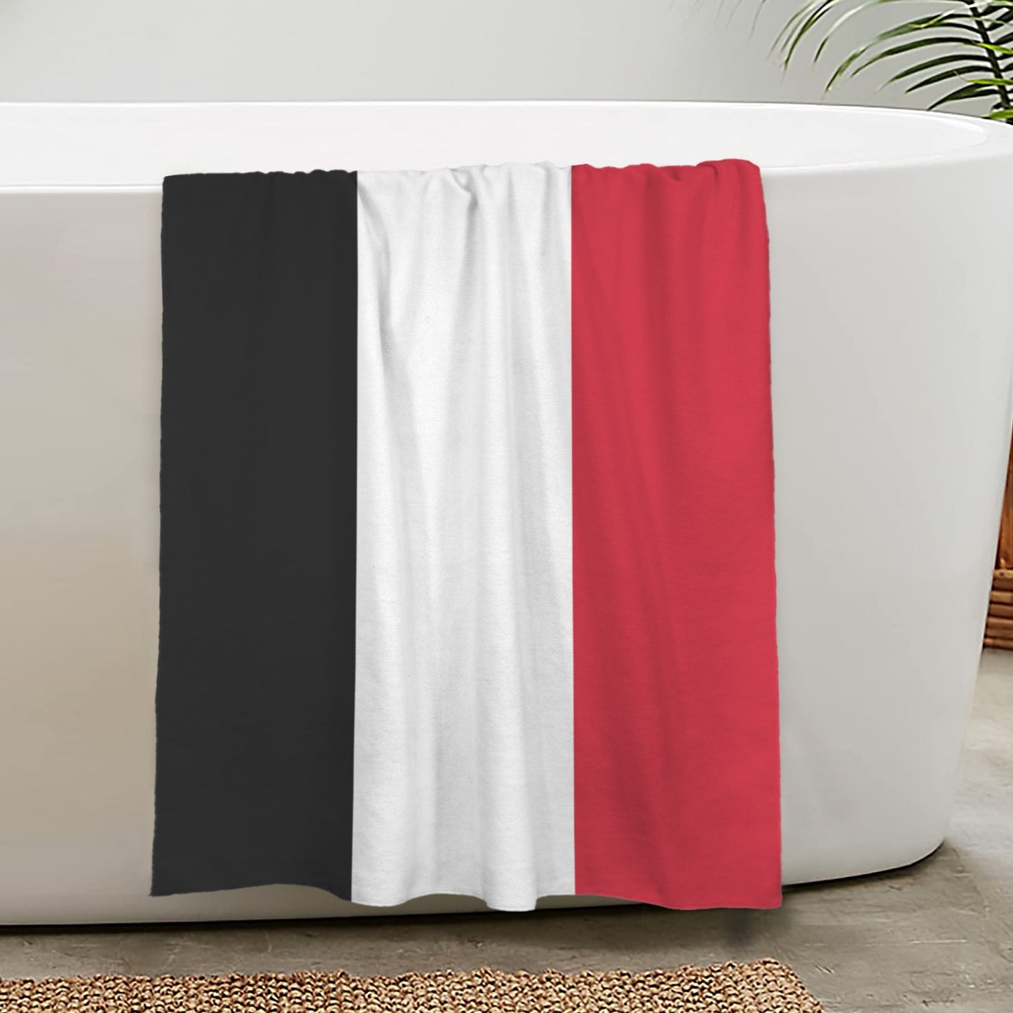 Yemen Flag Inspired Custom Bath Towel 29"x58"(Made in USA)