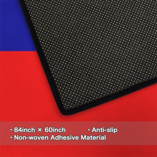 Taiwan Flag Inspired 84x60 Inch Area Rug with Black Binding (Made in the USA)