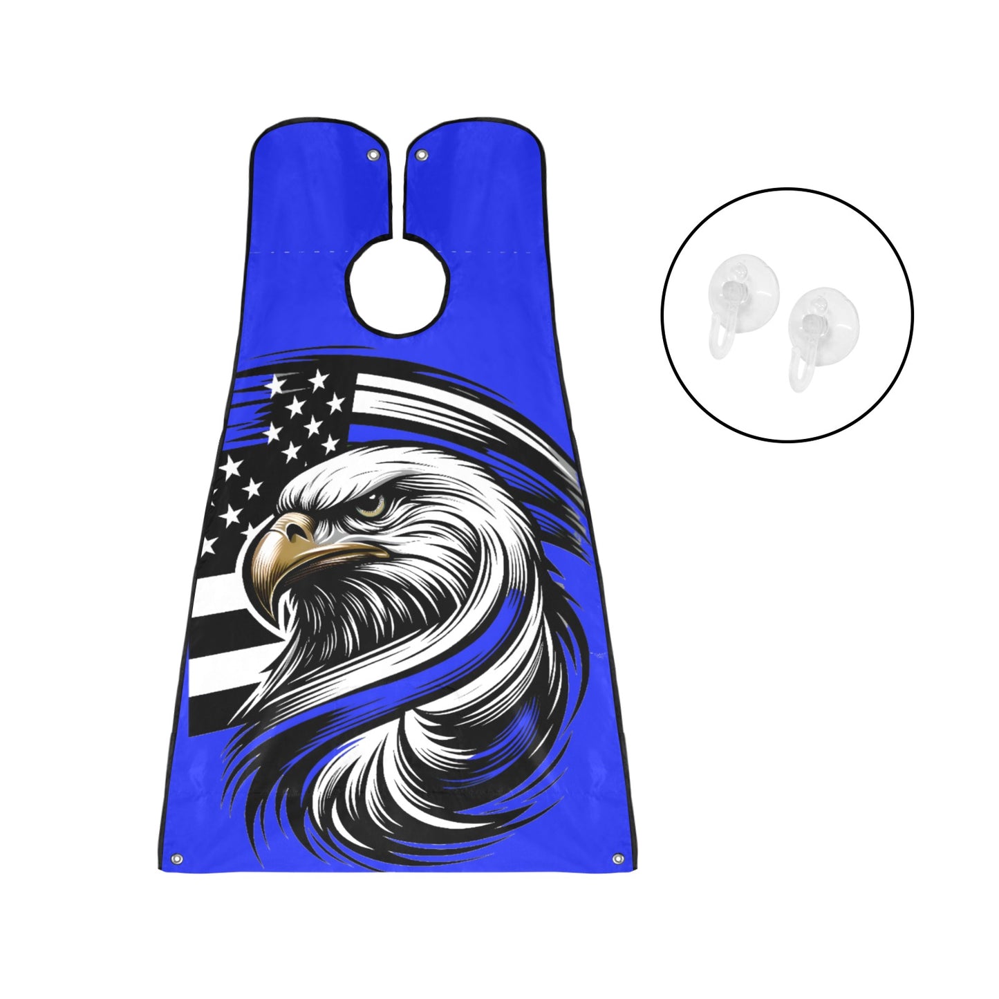 Thin Blue Line Flag Eagle Beard Bib Apron for Men Shaving & Trimming