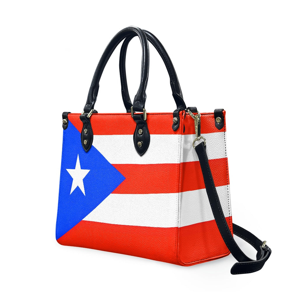 Puerto Rico Flag Bag With Island Swag – PU Leather Purse With Bold Tag - Luv My Flag