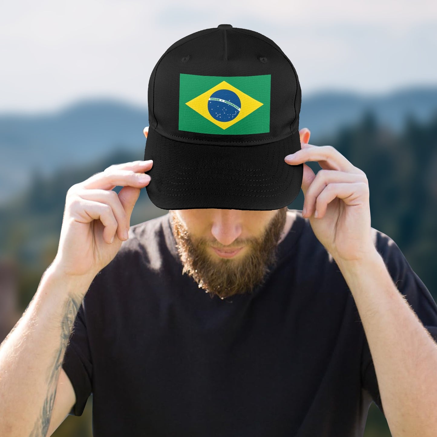 Brazil Flag Baseball Cap (Made in USA)