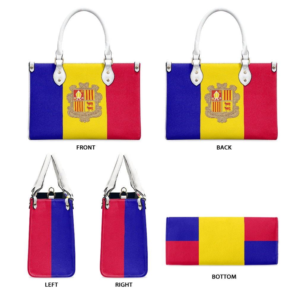 Handbag designed like Andorra flag, by Luv My Flag.