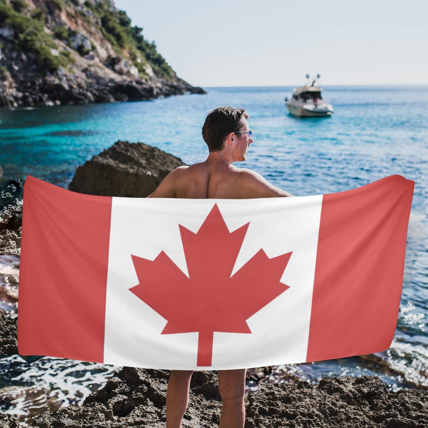 Canada Flag Inspired Beach Towel 31"x71" (Made in USA)