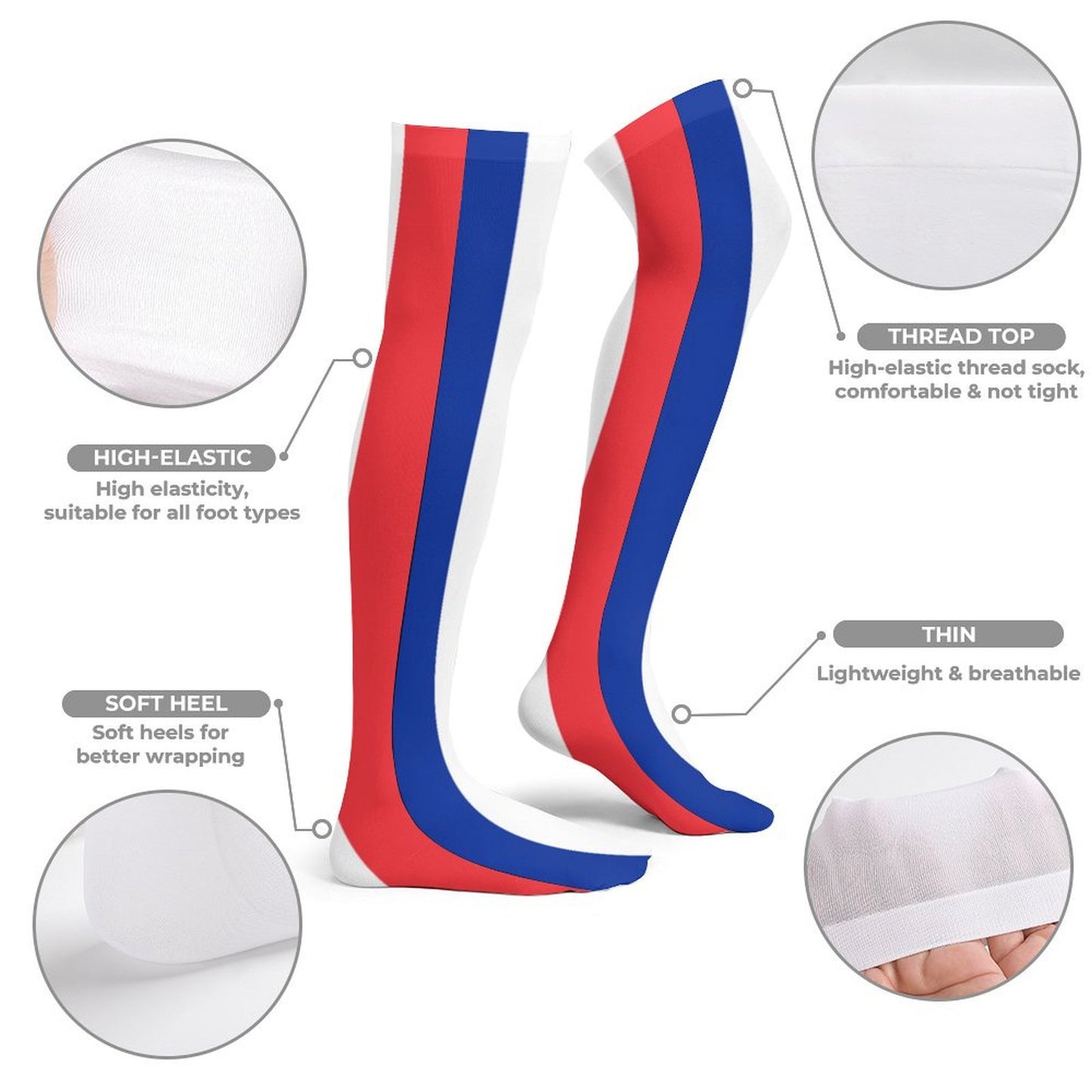 France Flag Trendy Stockings(Long)