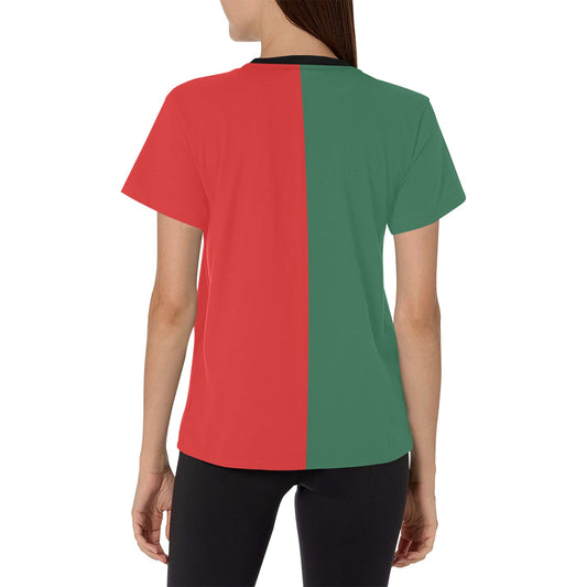 Mexico Flag Inspired Women's Crew Neck T-Shirt | Ships from USA