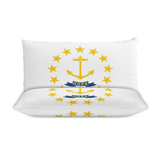 Rhode Island Flag Inspired 3-Piece Bedding Set (1 Duvet Cover + 2 Pillow Shams) – 102"×90"