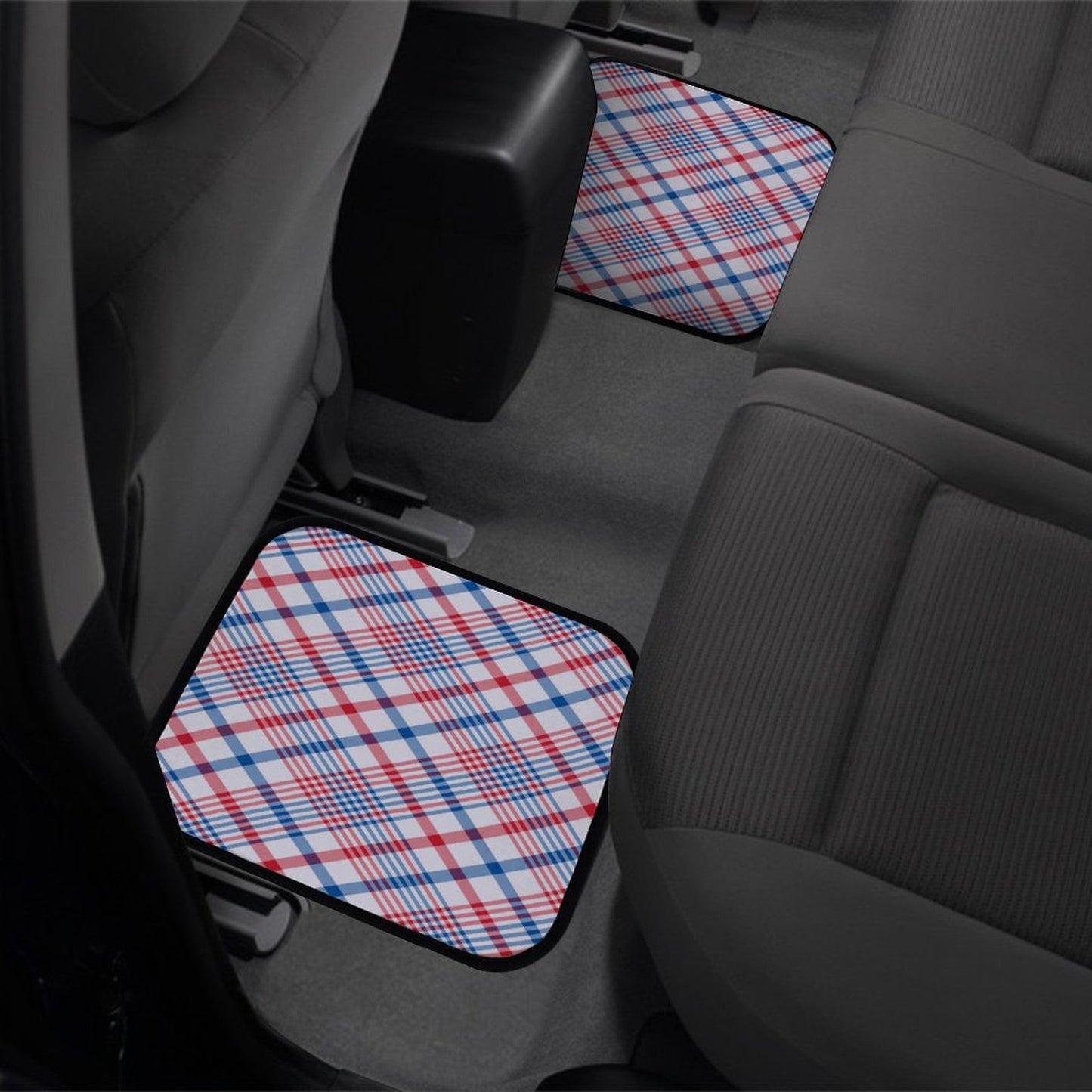 USA/American Flag Inspired Plaid Pattern Car Floor Mats(4pcs)
