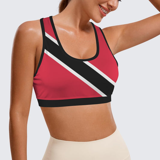 Trinidad and Tobago Flag Racerback Sports Bra