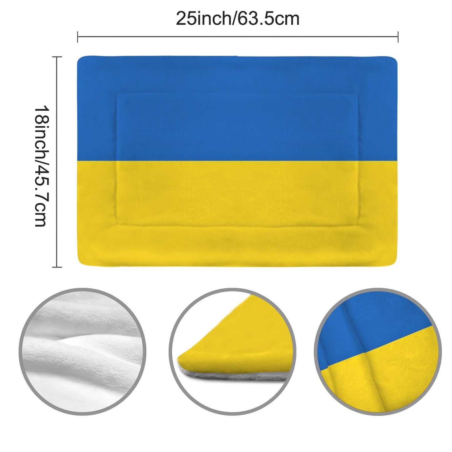 Ukraine Flag Inspired Pet Mat 25x18inch (Made in the USA)