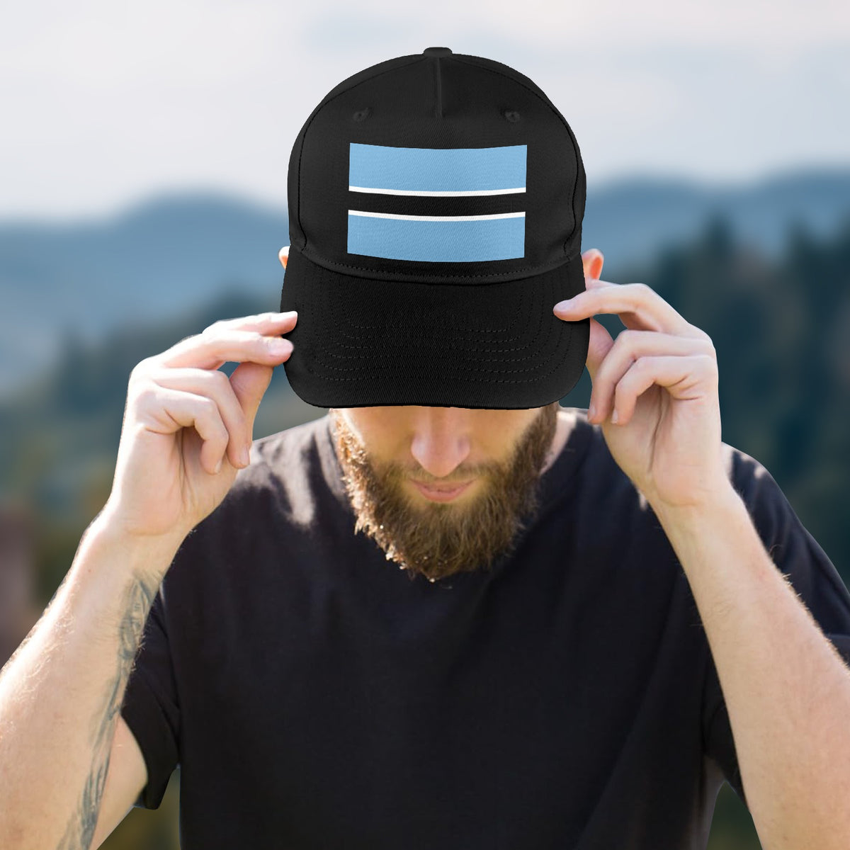 Botswana Flag Inspired Baseball Cap | Printed in the USA
