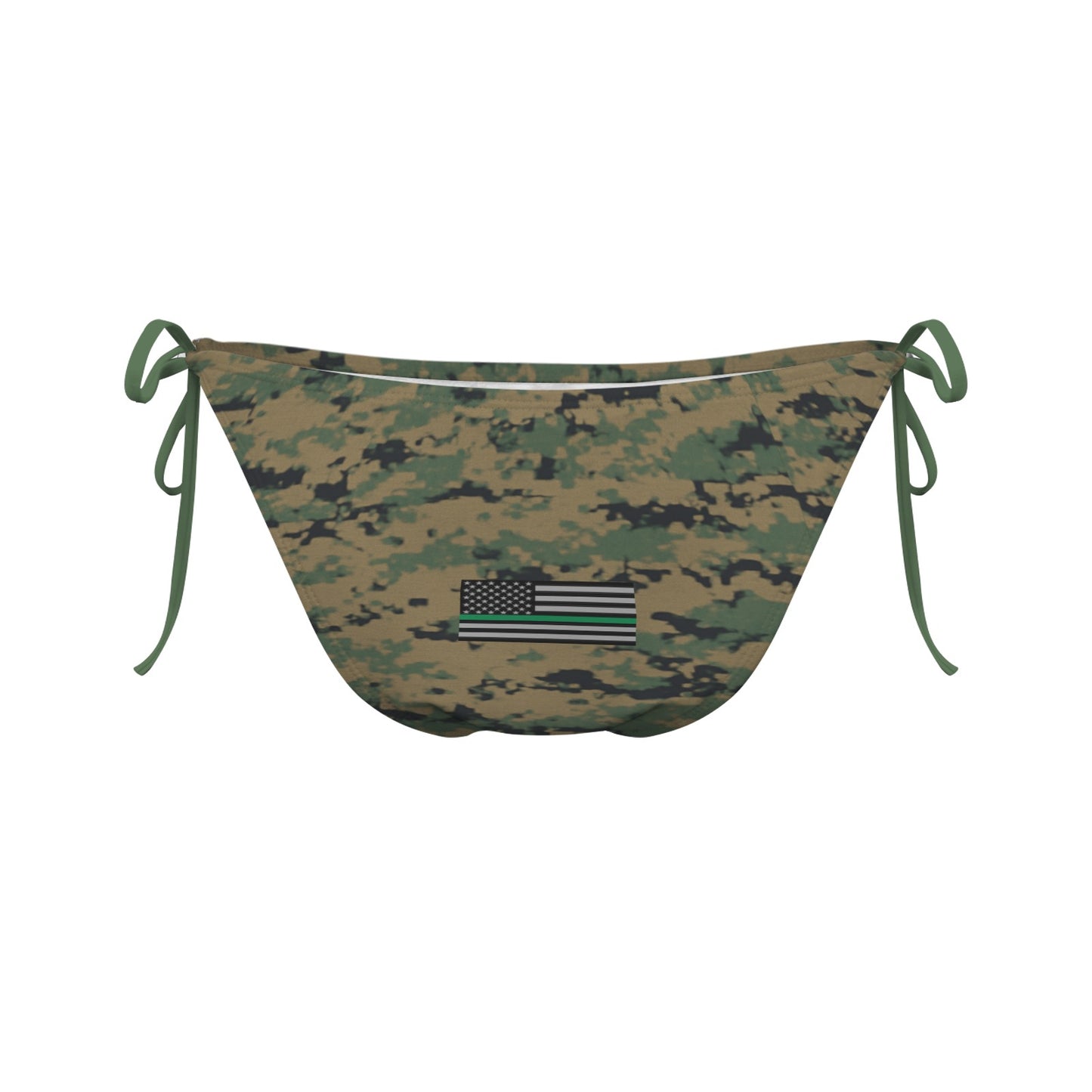 Thin Green Line Flag Inspired Digital Camo Sexy Halter Bikini Bottom