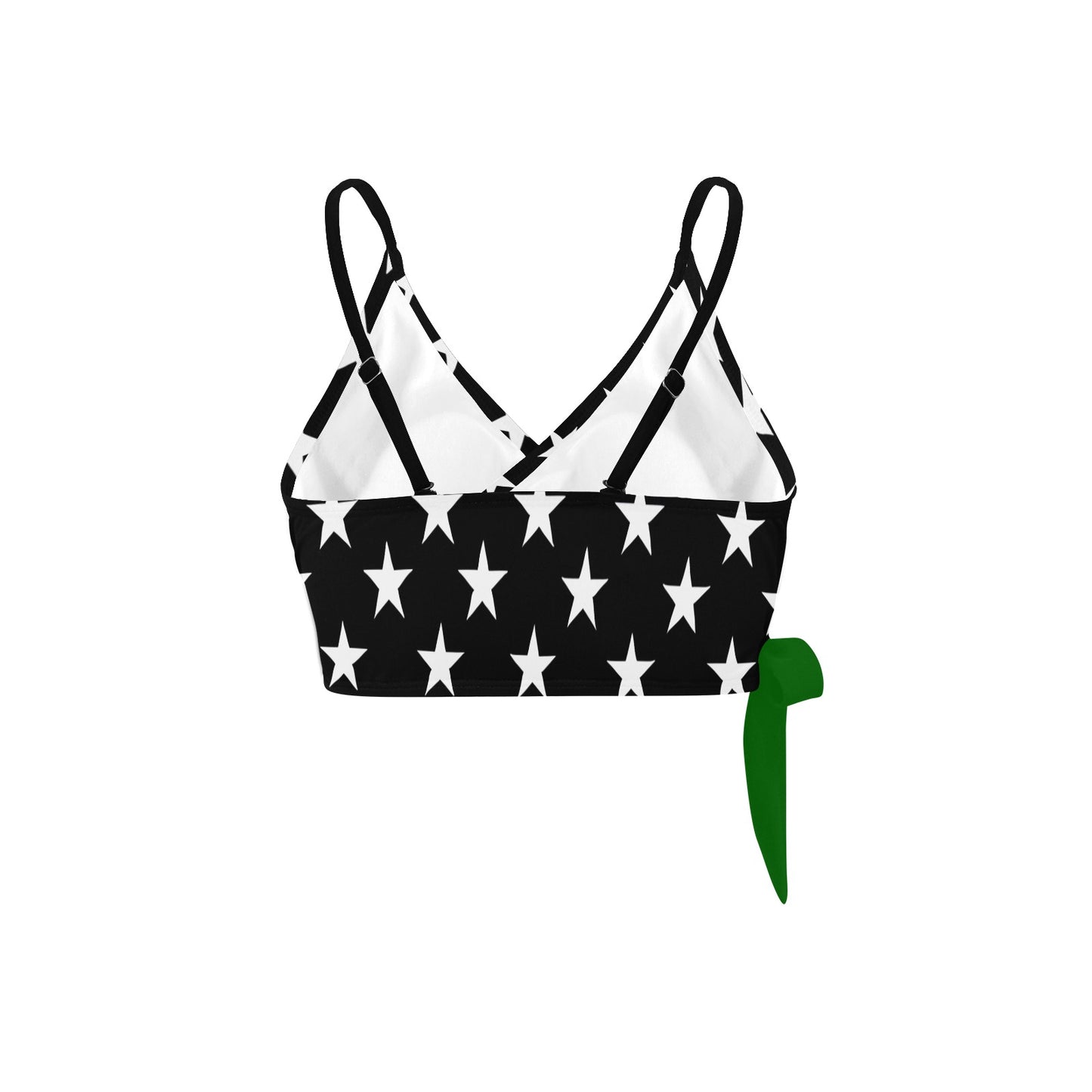 Thin Green Line Flag Inspired Knot Side Bikini Top