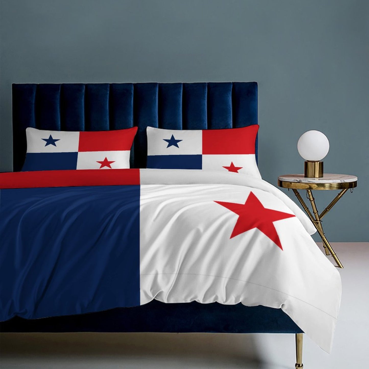 Panama Flag Inspired 3-Piece Bedding Set (1 Duvet Cover + 2 Pillow Shams) – 102"×90"