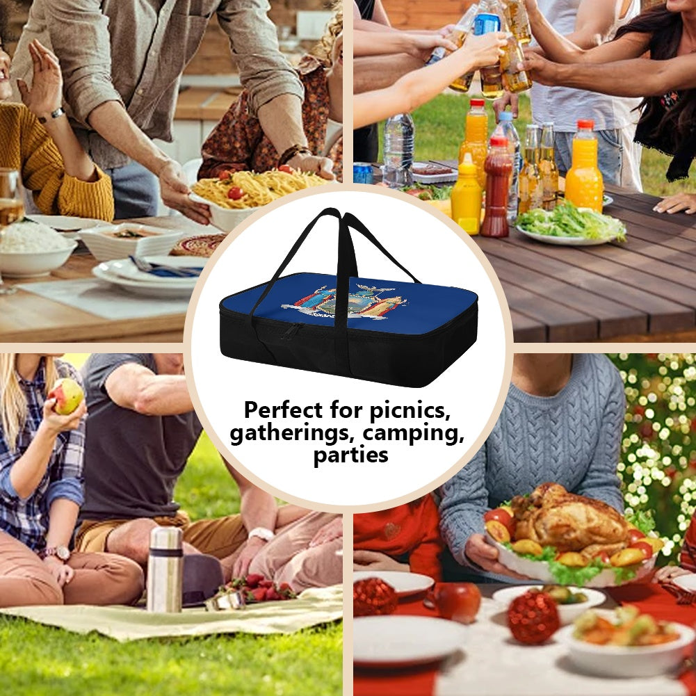 New York Flag Inspired Insulated Casserole Carrier – Durable Hot & Cold Food Bag