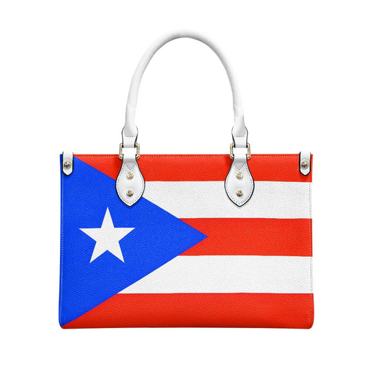 Puerto Rico Flag Bag With Island Swag – PU Leather Purse With Bold Tag - Luv My Flag