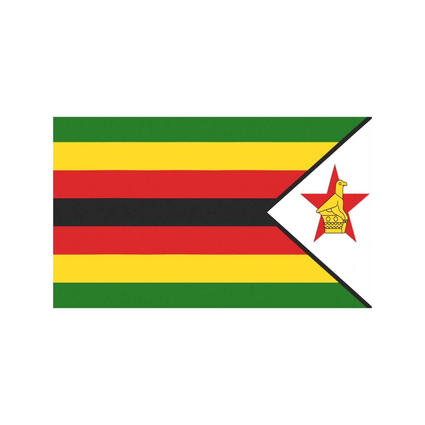Zimbabwe flag design by Luv My Flag, colorful and symbolic.