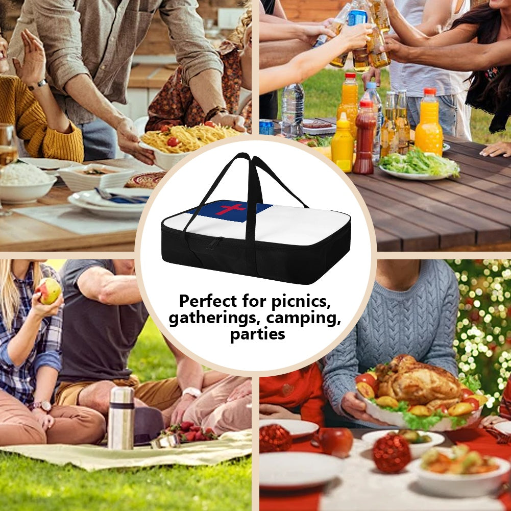 Christian Flag Inspired Insulated Casserole Carrier – Durable Hot & Cold Food Bag