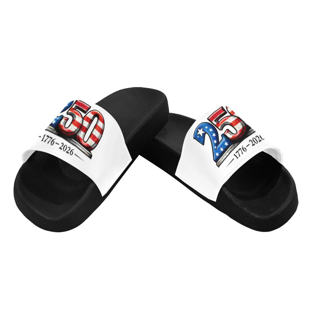 America 250 Year Anniversary USA/American Flag Inspired Women's Slide Sandals