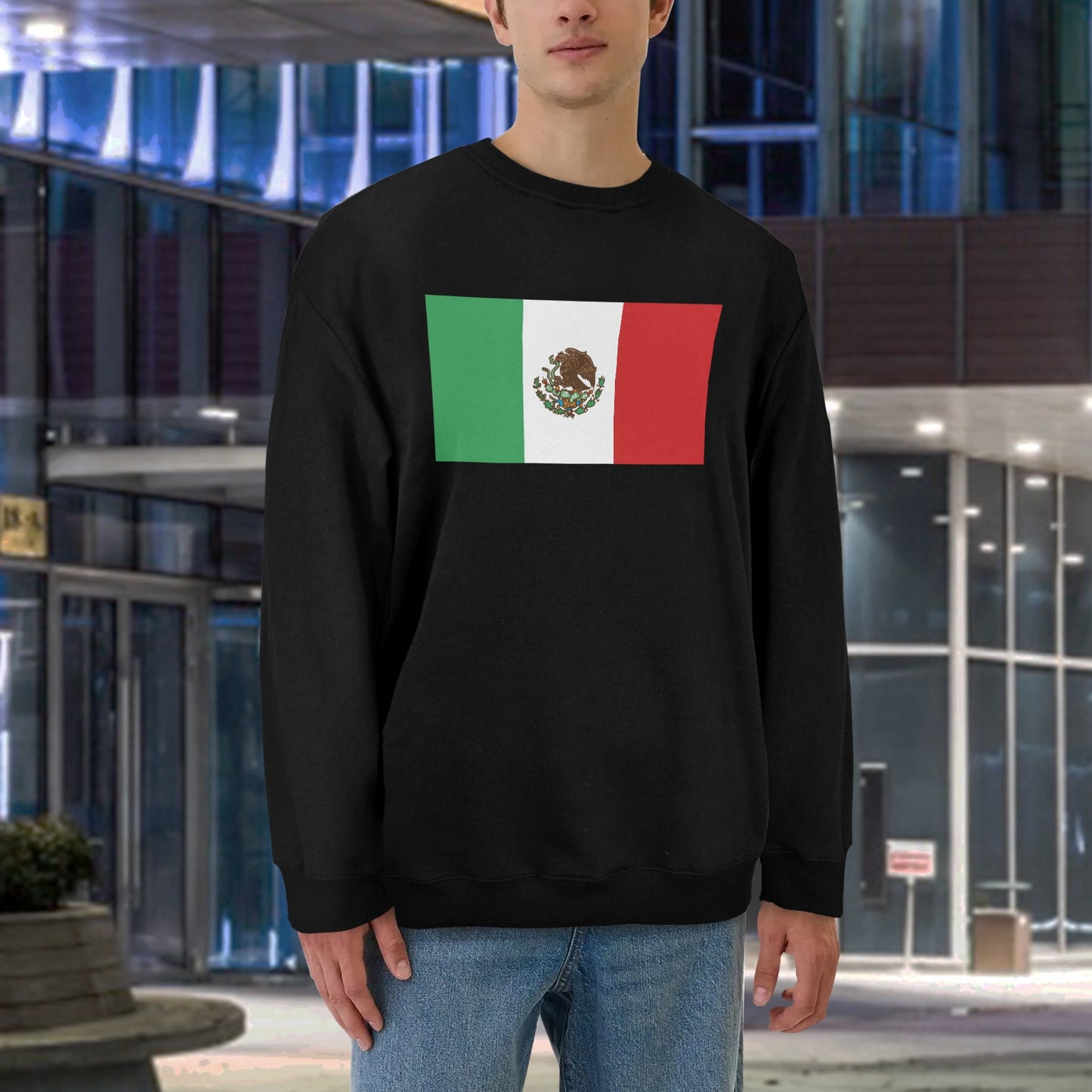 Mexico Flag Unisex Fleece Sweatshirt (Made in the USA)