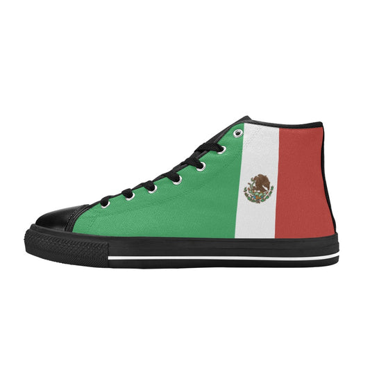 Mexico Flag High Top Canvas Men's Shoes