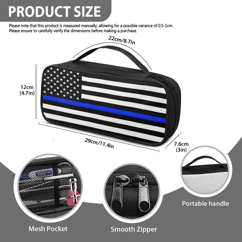 Thin Blue Line Flag Inspired Stethoscope Storage Bag