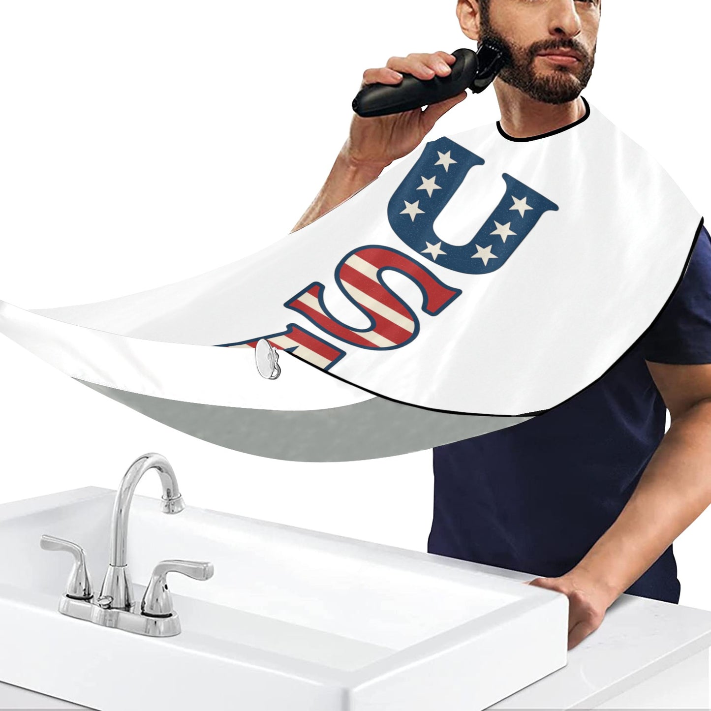 USA/American Flag "USA" Beard Bib Apron for Men Shaving & Trimming