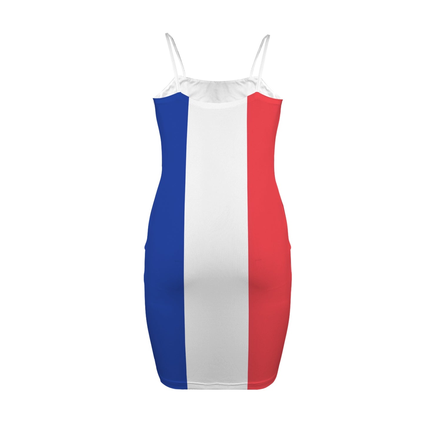 France Flag Inspired Backless Spaghetti Strap Bodycon Dress