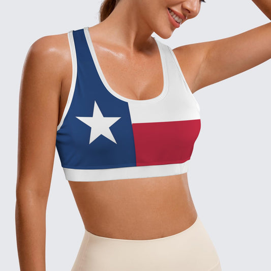 Texas Flag Racerback Sports Bra