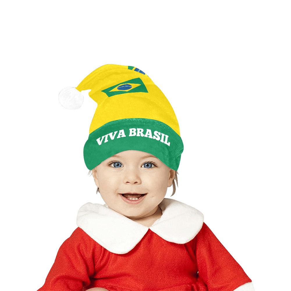 Brazil Flag Christmas Santa Hat