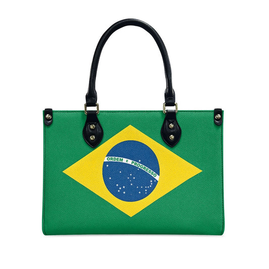 Brazil Flag Inspired PU Leather Handbag for Women – Stylish Shoulder Bag with Large Capacity and Elegant Design - Luv My Flag