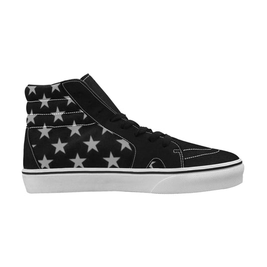 USA/American Flag Inspired Bald Eagle With Cape Men's High Top Canvas Shoes