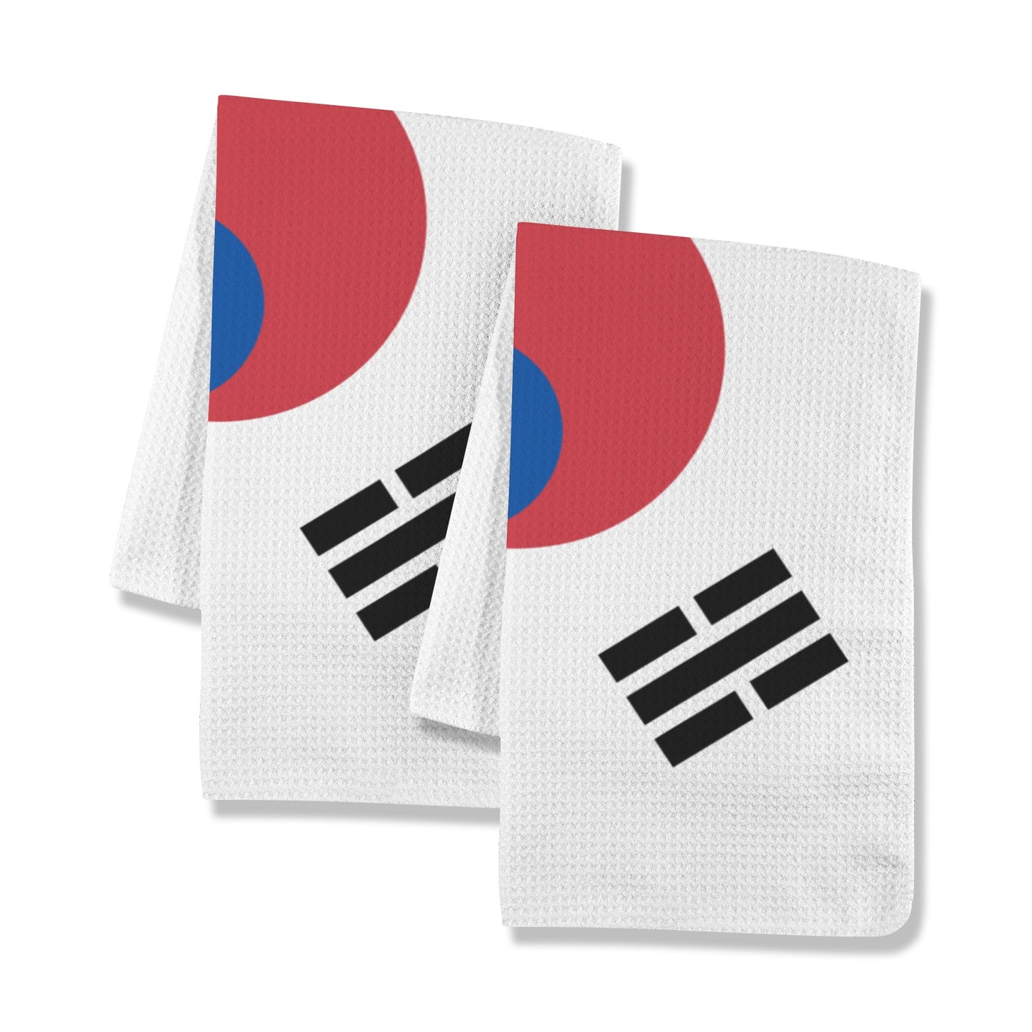 South Korea Flag Inspired Kitchen Towel 40X60cm (Pack of 2) (Made in the USA)