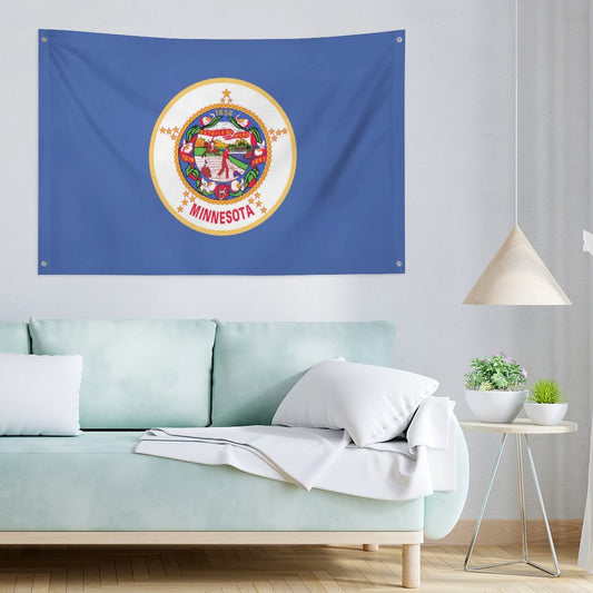 Minnesota (retired) Flag Inspired Wall Mount Flag with Four Grommets (35x59 in)