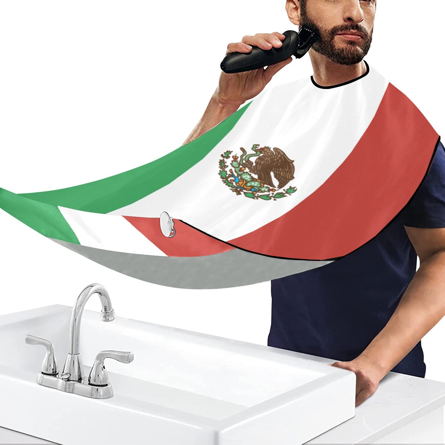 Mexico Flag Beard Bib Apron for Men Shaving & Trimming