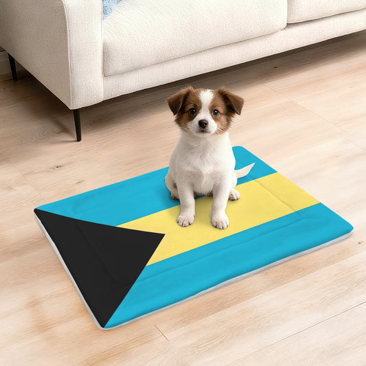 Bahamas Flag Inspired Pet Mat 25x18inch (Made in the USA)