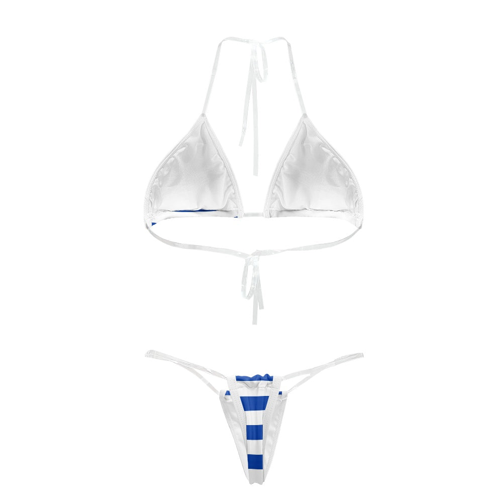 Uruguay Flag Inspired Transparent String Bikini